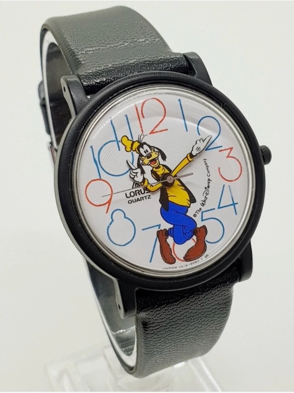 1990s Lorus by Seiko Goofy Disney Watch for Men and Women Black Case WhiteDial